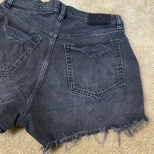 Abercrombie & Fitch black cutoff denim shorts